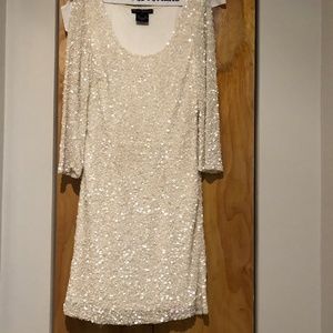 White sequined evening dress